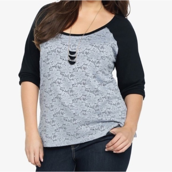 torrid Tops - Torrid Long Sleeve Lace Shirt, Size 2